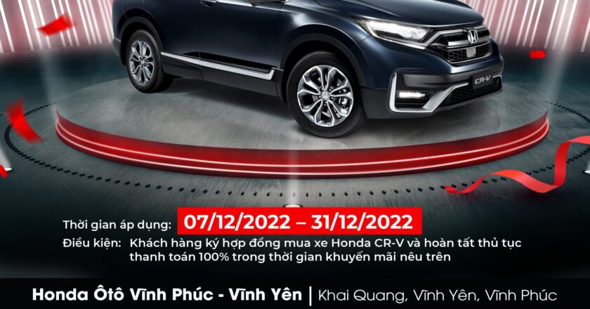 Ưu đãi 100% lệ phí trước bạ khi mua Honda CR-V
