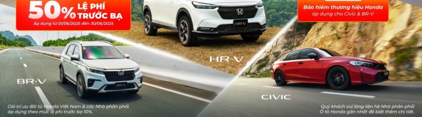 Chương trình khuyến mại của các dòng xe ô tô Honda trong tháng 6 năm 2025